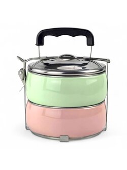 ปิ่นโตสแตนเลส สีพาสเทล 14/2 GOGO