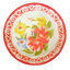 ถาดสังกะสีลายดอกขอบแดง 30ซม.
