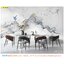 Print wallpaper ตกแต่งผนังห้องประชุม สร้างบรรยากาศสวยหรู ภาพลายหินอ่อนสีขาวเทาวิวภูเขา เรียบง่าย