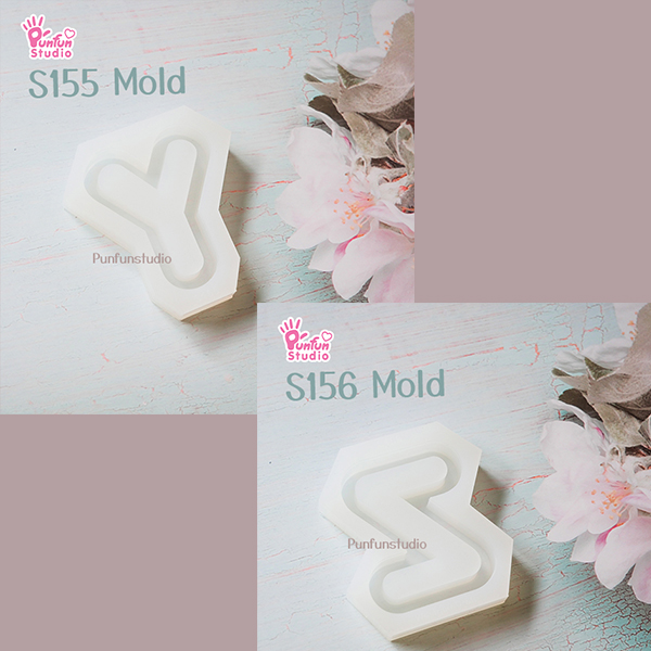 S131-156 Mold Set / Alphabet Shaker Mold / A-Z 26 pieces / Silicone Mold