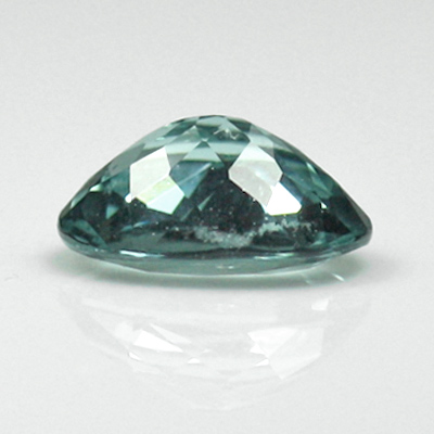 ทัวร์มาลีนสีเขียวอมฟ้า (Tourmaline) 0.67 กะรัต รูปร่างไข่ ไฟดี