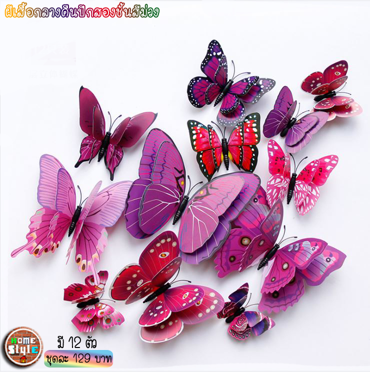 ชุดผีเสื้อ 3 มิติ ปีก2ชั้น ติดผนัง