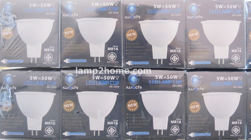 หลอดLED Hi-power ขั้ว MR16 (220v 5w) แสงขาว/แสงเหลือง