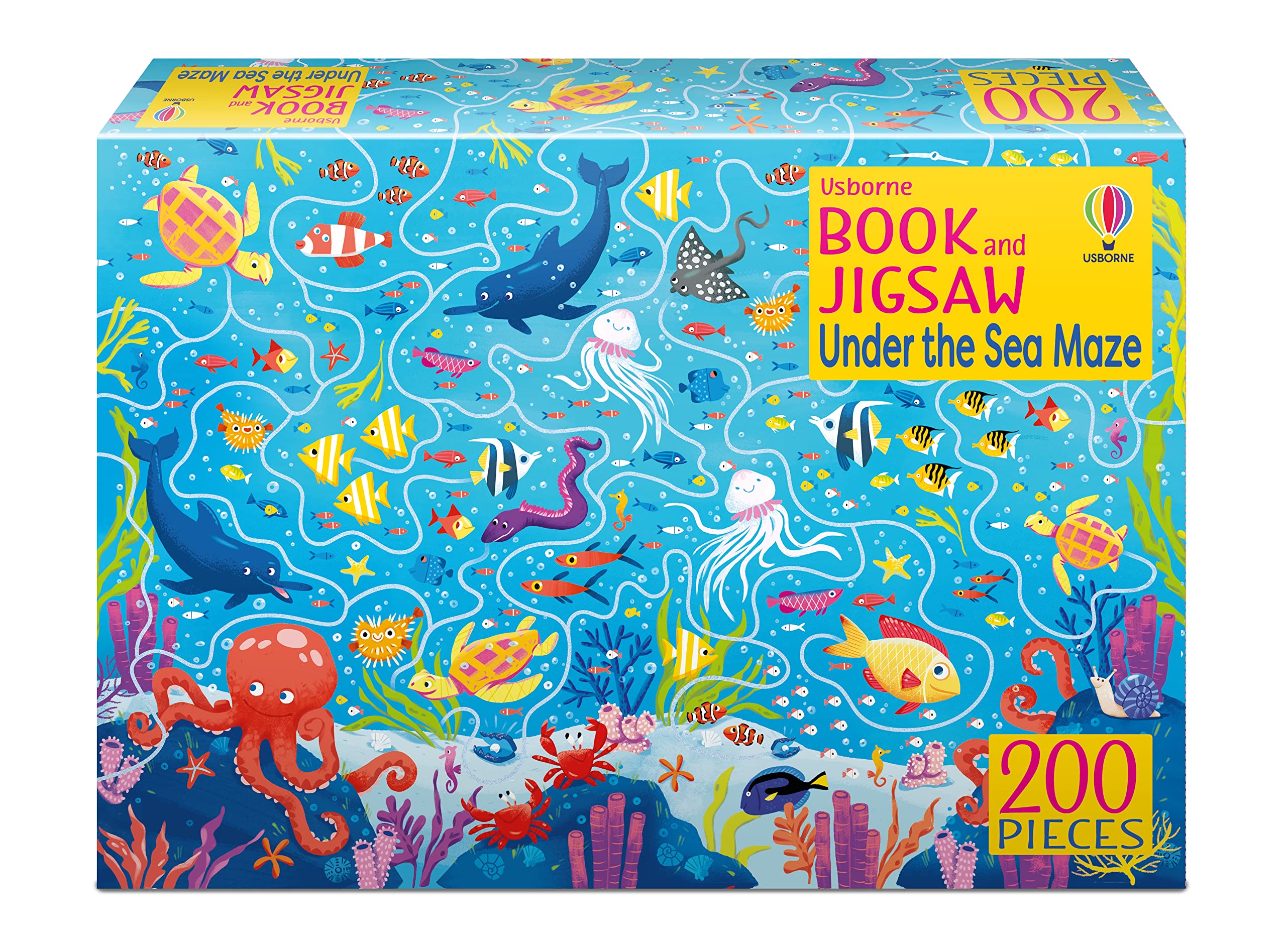 BOOK & JIGSAW: UNDER THE SEA MAZE (200 PCS)