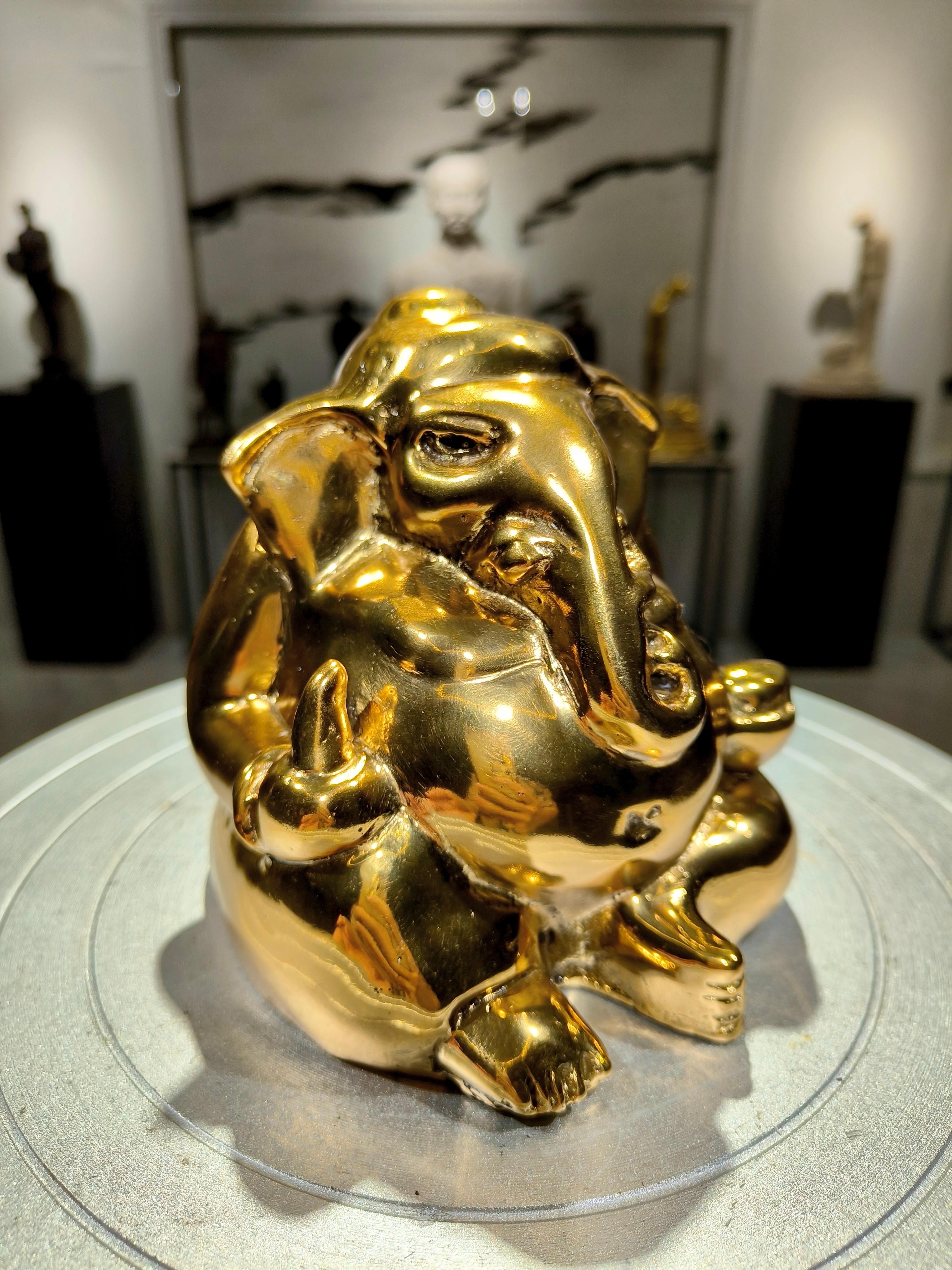 รูปหล่อ พระพิฆเนศ วรมุทรา ปางนั่งประทานพร พิมพ์โบราณ หน้าตัก 5 นิ้ว