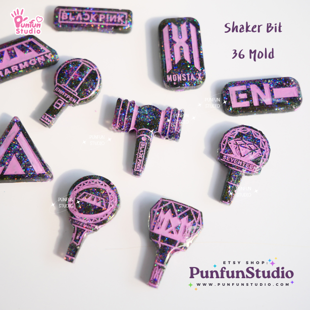 Shaker Bit 36 K-POP Mold / 12 in 1 / Shaker bits mold / Silicone Mold