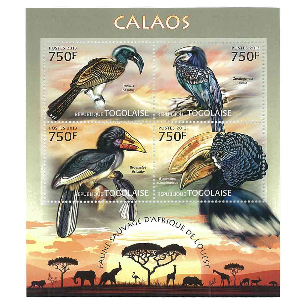 Togo Stamp, 2013 Hornbill, Birds, Wildlife, Animals