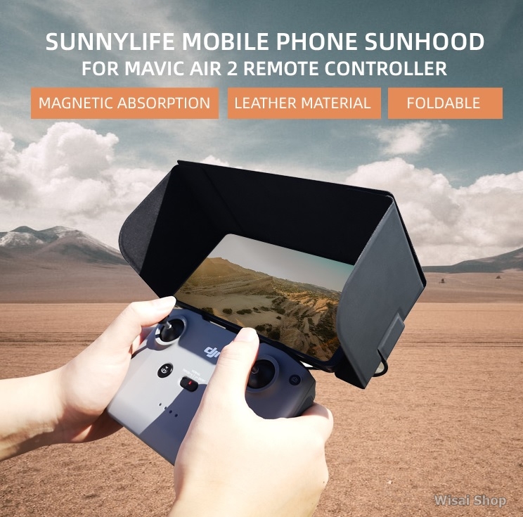 Sunnylife ฮู้ดบังแดดหน้าจอมอนิเตอร์ Remote Control Monitor / Mobile Phone Foldable Sunshade Hood สำหรับ DJI Mavic Air 2 Drone
