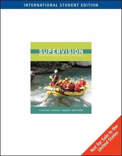 Supervision : Setting People Up for Success 1st Edition ISBN 9780324788839