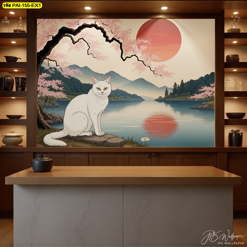 วอลเปเปอร์แมวญี่ปุ่น เติมเต็มบรรยากาศร้านให้น่ารักมีเสน่ห์