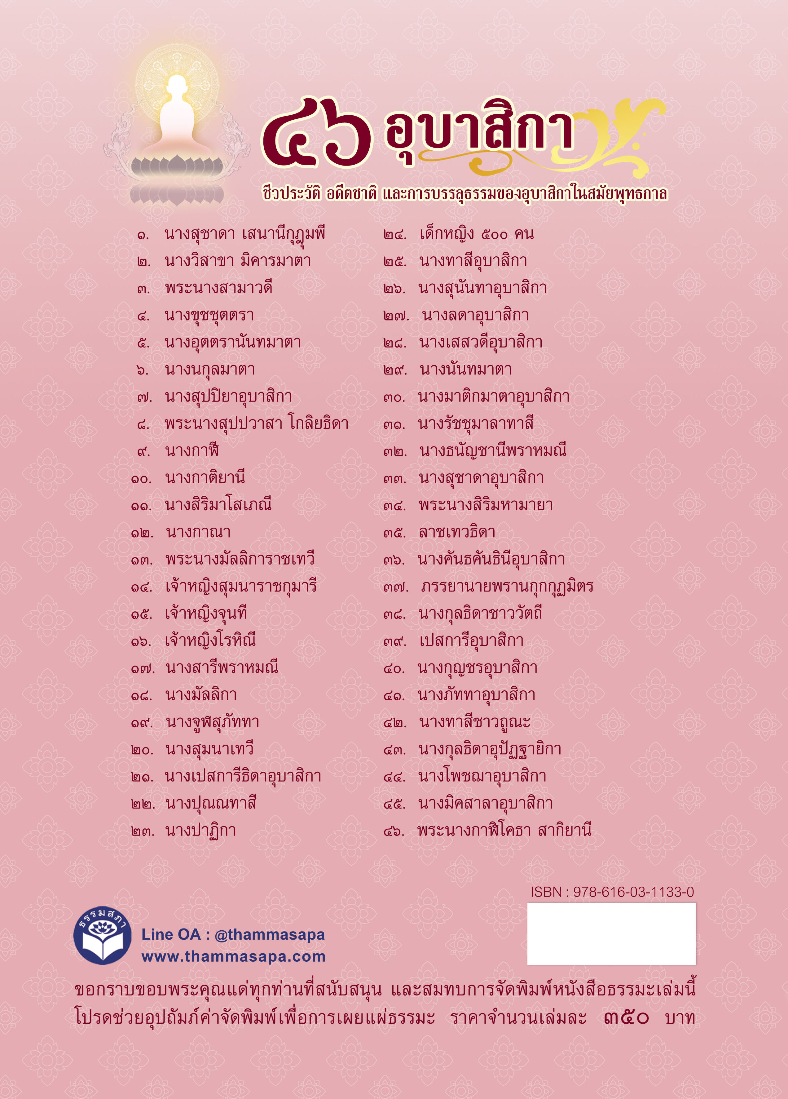 หนังสือ ๔๖ อุบาสิกา ชีวประวัติ อดีตชาติ และการบรรลุธรรม ของอุบาสิกาในสมัยพุทธกาล ปกใหม่ 2567