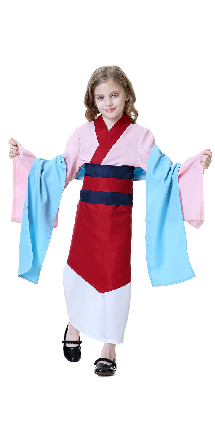 7C74 ชุดเด็ก มู่หลาน สีชมพู Pink Mulan Costumes