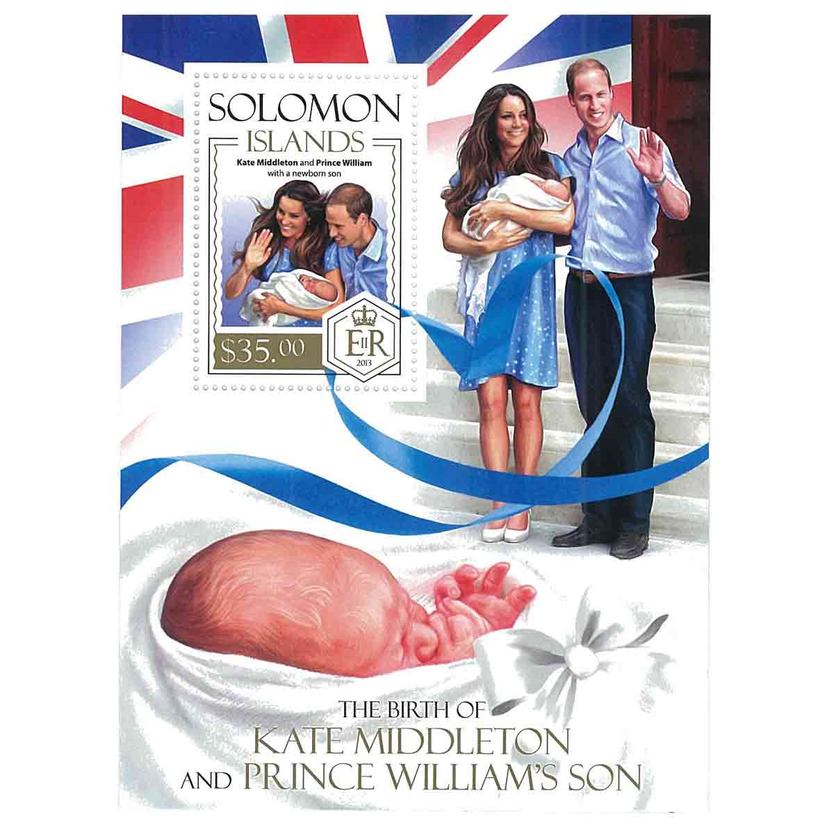 Solomon Islands Stamp, 2013 The Birth of Kate Middleton & Prince William's Son S/S