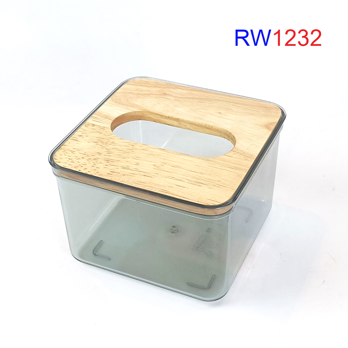 กล่องทิชชู่ฝาไม้ 12.4*12.4*8.7 ซม .RW1232