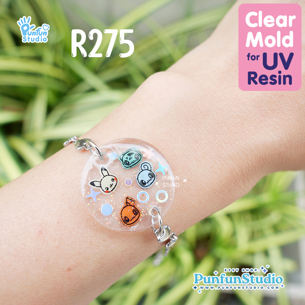 R275 2-Sided Hole Round Shape Mold / 3 in 1 / Size 3.0, 2.5, 2.0 CM / Clear Silicone Mold for UV Resin / Silicone Mold