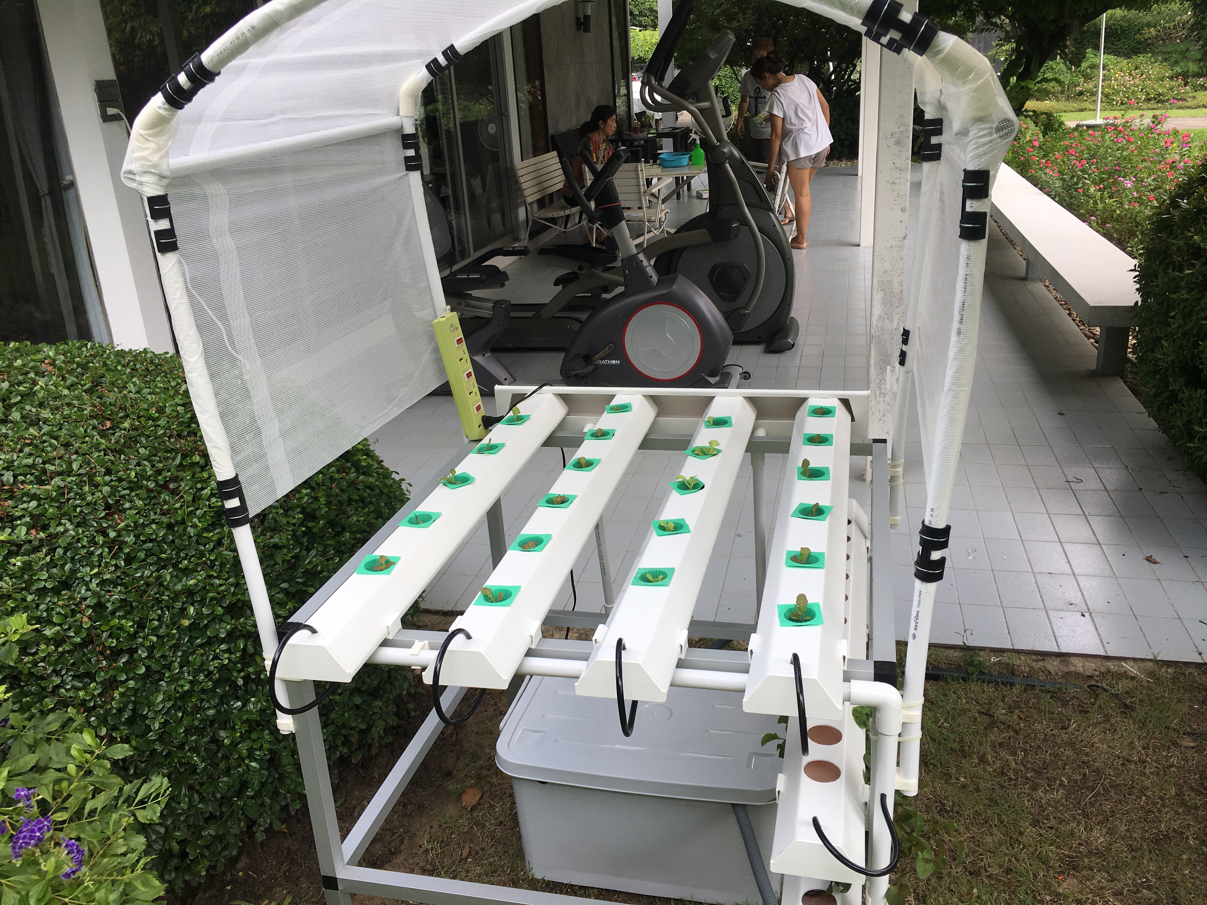 ชุดปลูกผักไฮโดรโปนิกส์ แบบตั้งโต๊ะ ขนาด 1 m 4 รางปลูก+2 รางอนุบาล