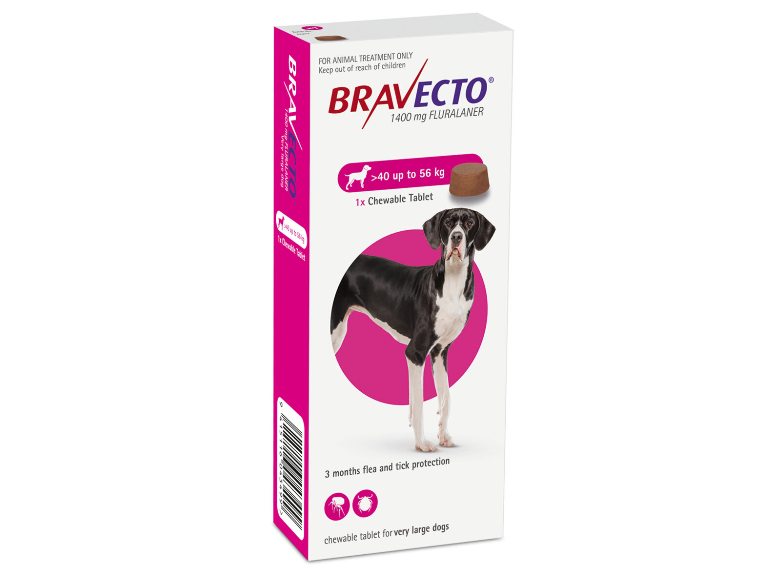 Bravecto ยากินกำจัดเห็บหมัด สำหรับสุนัขน้ำหนัก 40-56 kg.