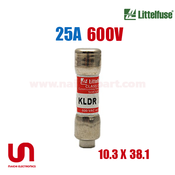 (Pre Order) Littelfuse , KLDR 25A , 25A 600V , 10.3 x 38.1mm, Slo-Blo