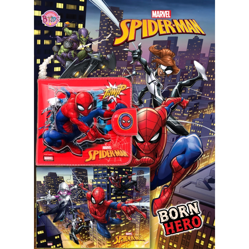 SPIDER-MAN - BORN HERO + จิ๊กซอว์และกระเป๋าสตางค์