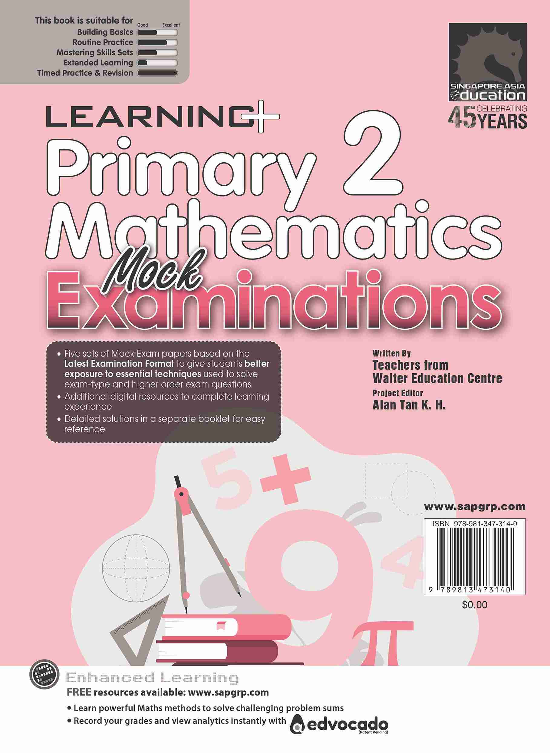 แบบฝึกหัดคณิตศาสตร์ ป.2 Learning+ Primary 2 Mathematics Mock Examinations
