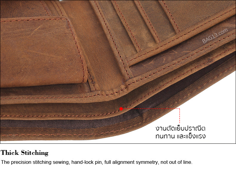 กระเป๋าสตางค์หนังแท้ กระเป๋าตังหนังแท้ กระเป๋าเงิน กระเป๋าใส่บัตร หนังแท้ กันน้ำได้ ทนทาน รหัส F05