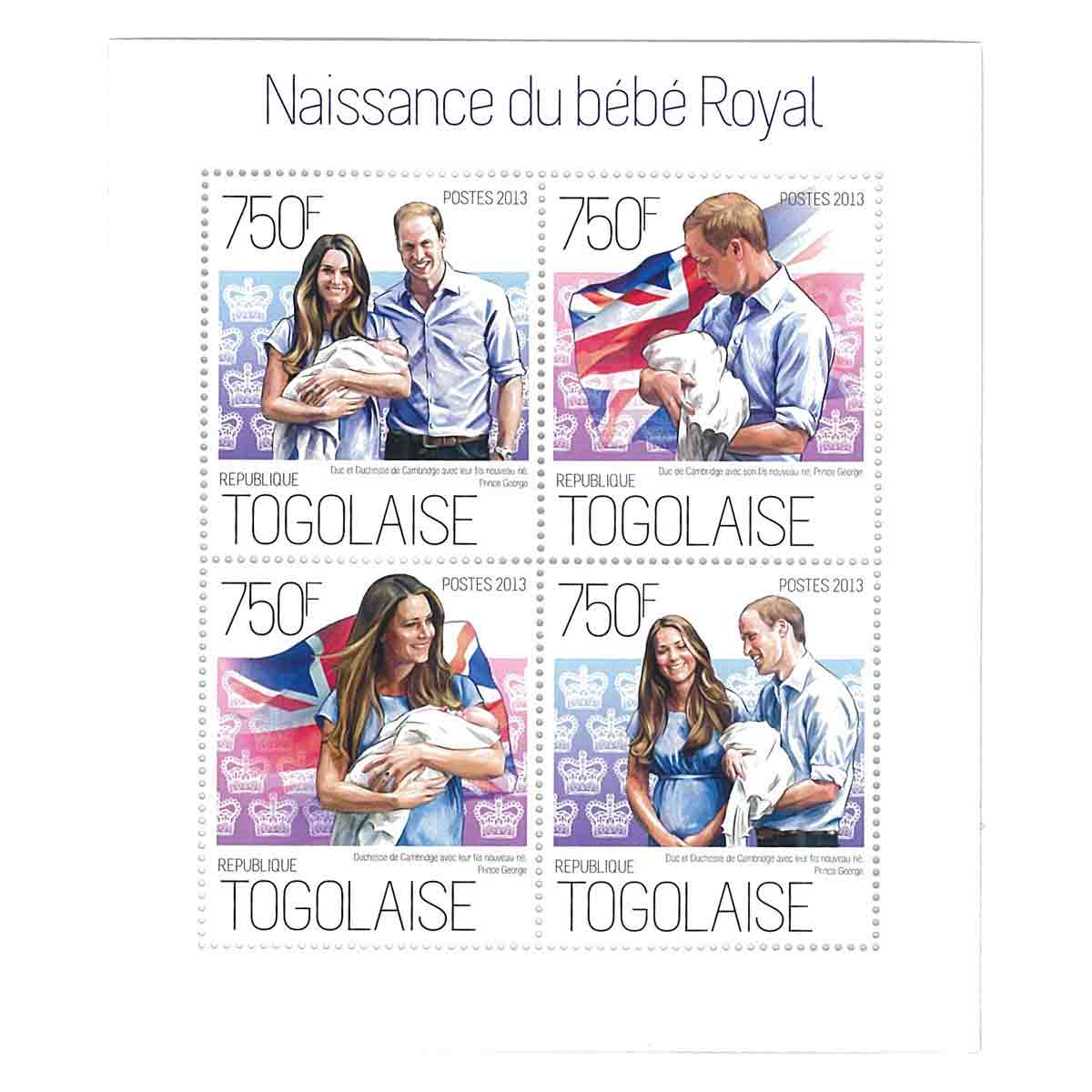 Togo Stamp, 2013 Birth of The Royal Baby, Royalty, Important People