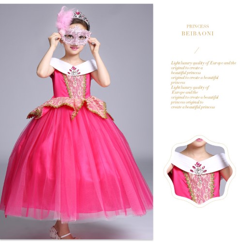 7C87 ชุดเด็ก ออโรร่า เจ้าหญิงออโรร่า เจ้าหญิงนิทรา Aurora Princess Sleeping Beauty Costume