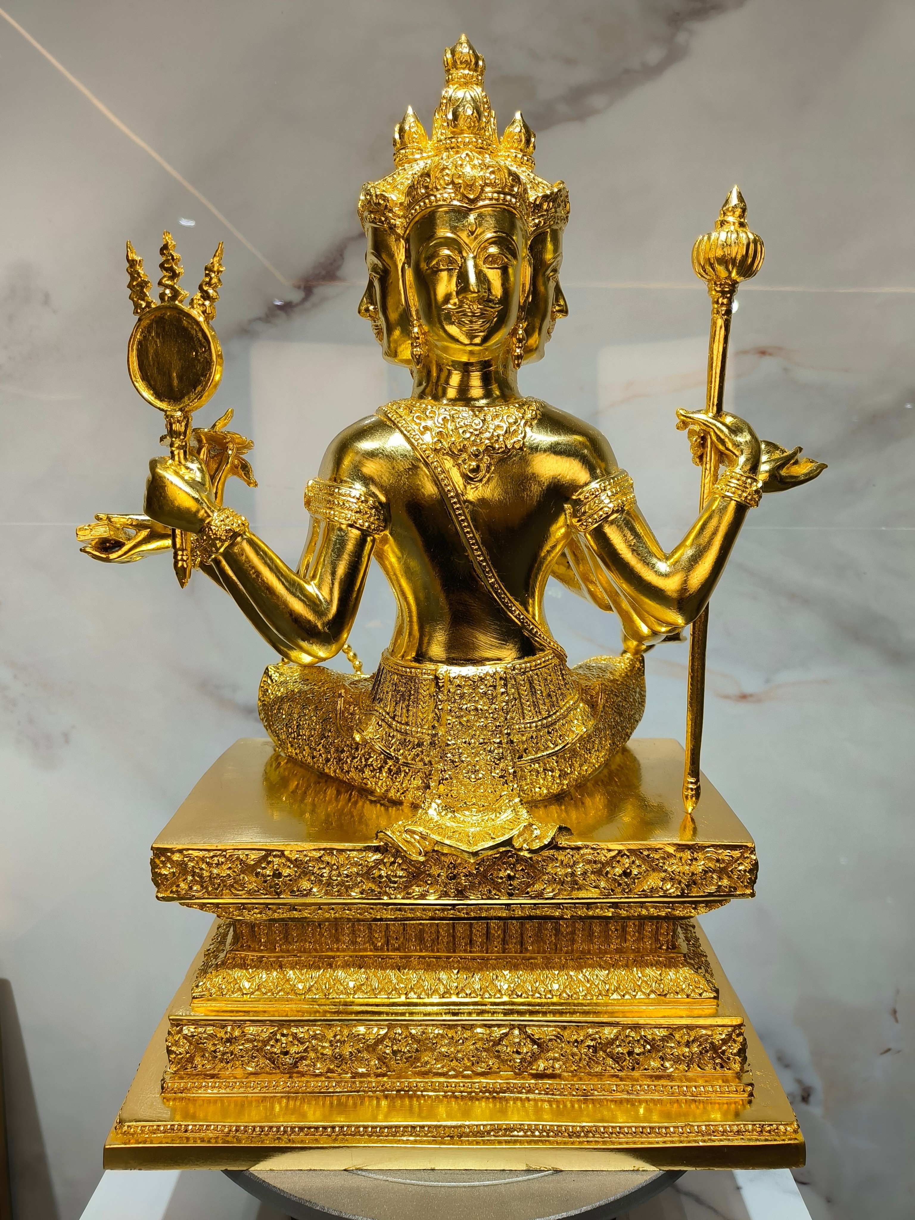 รูปหล่อ พระพรหม หน้าตัก 9 นิ้ว ปิดทองคำเปลว ปั้นต้นแบบโดยอาจารย์กรมศิลปากร