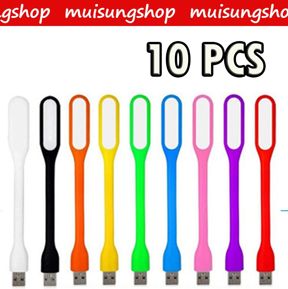 Muisungshop ไฟ LED USB (10 ชิ้น) ต่อโน๊ตบุ๊คหรือพาวเวอร์แบงค์ โคมไฟ USB แบบพกพา LED Portable Lamp (คละสี) - No Package