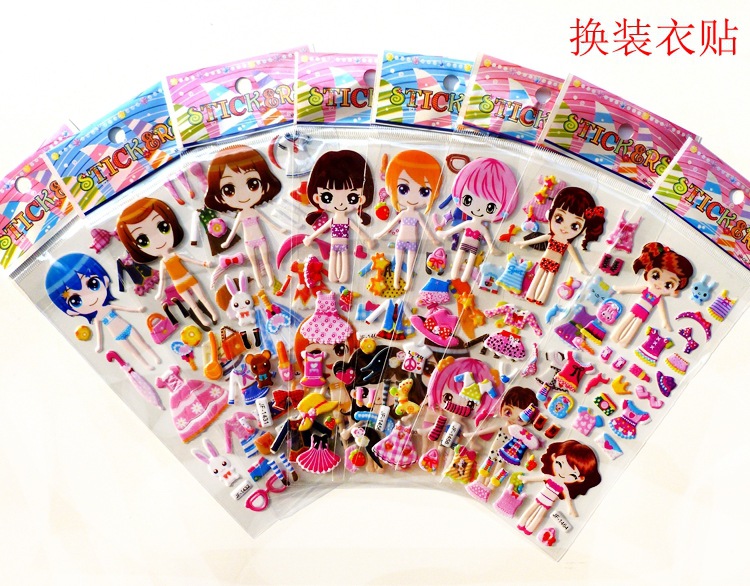MUISUNGSHOP สติ๊กเกอร์ 3D สติ๊กเกอร์นูน คละลาย สติกเกอร์ตัวนูน สติกเกอร์ลายเจ้าหญิง ลายการ์ตูน