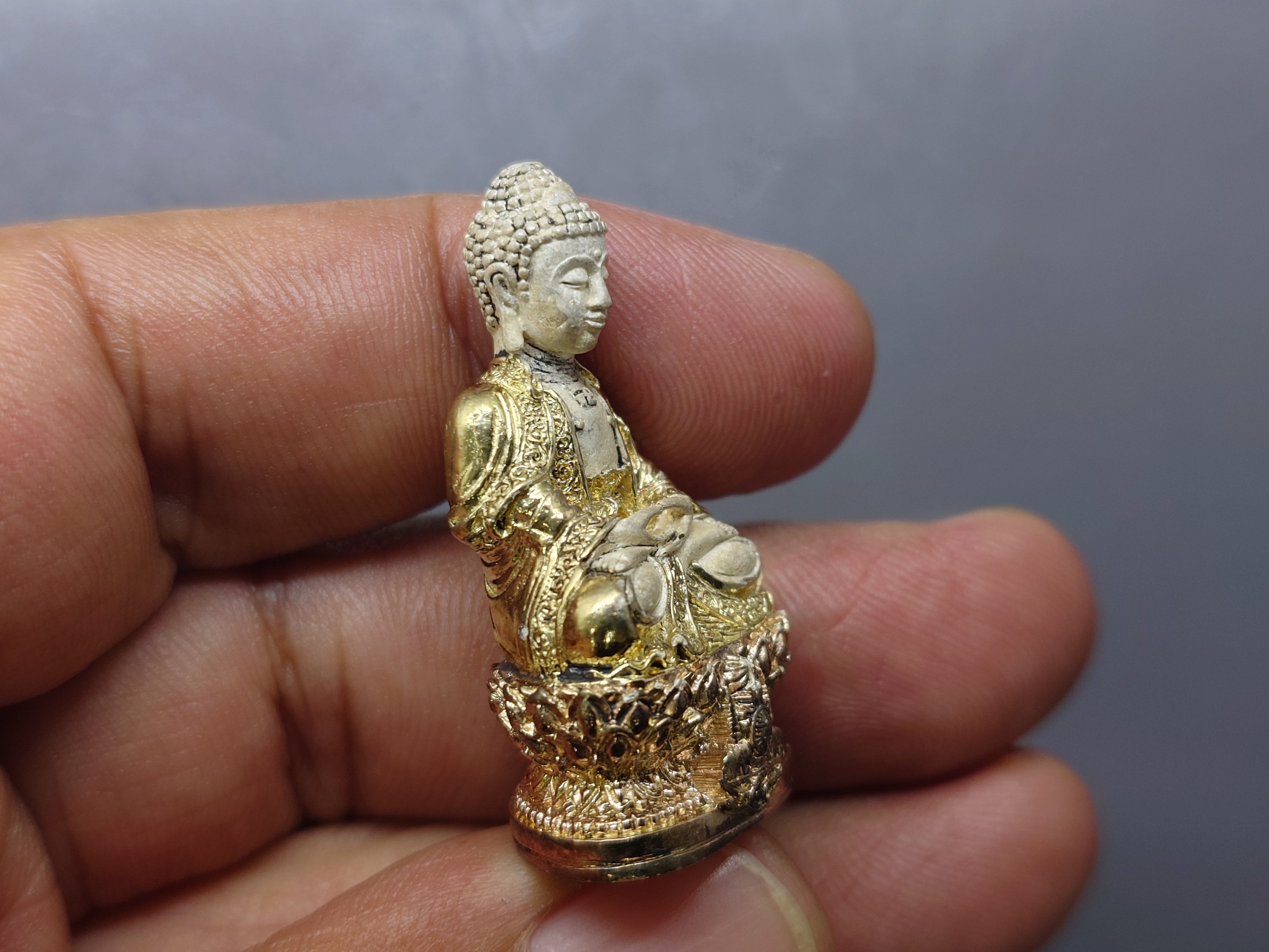 พระกริ่งจีน ต้าเยิ่นถะ เนื้อเงินสามกษัตริย์ รุ่นกาญจนาภิเษกครองราชย์ 50 ปี วัดบวรนิเวศวิหาร ปี2538 นิยม หายาก ไม่มีกล่อง