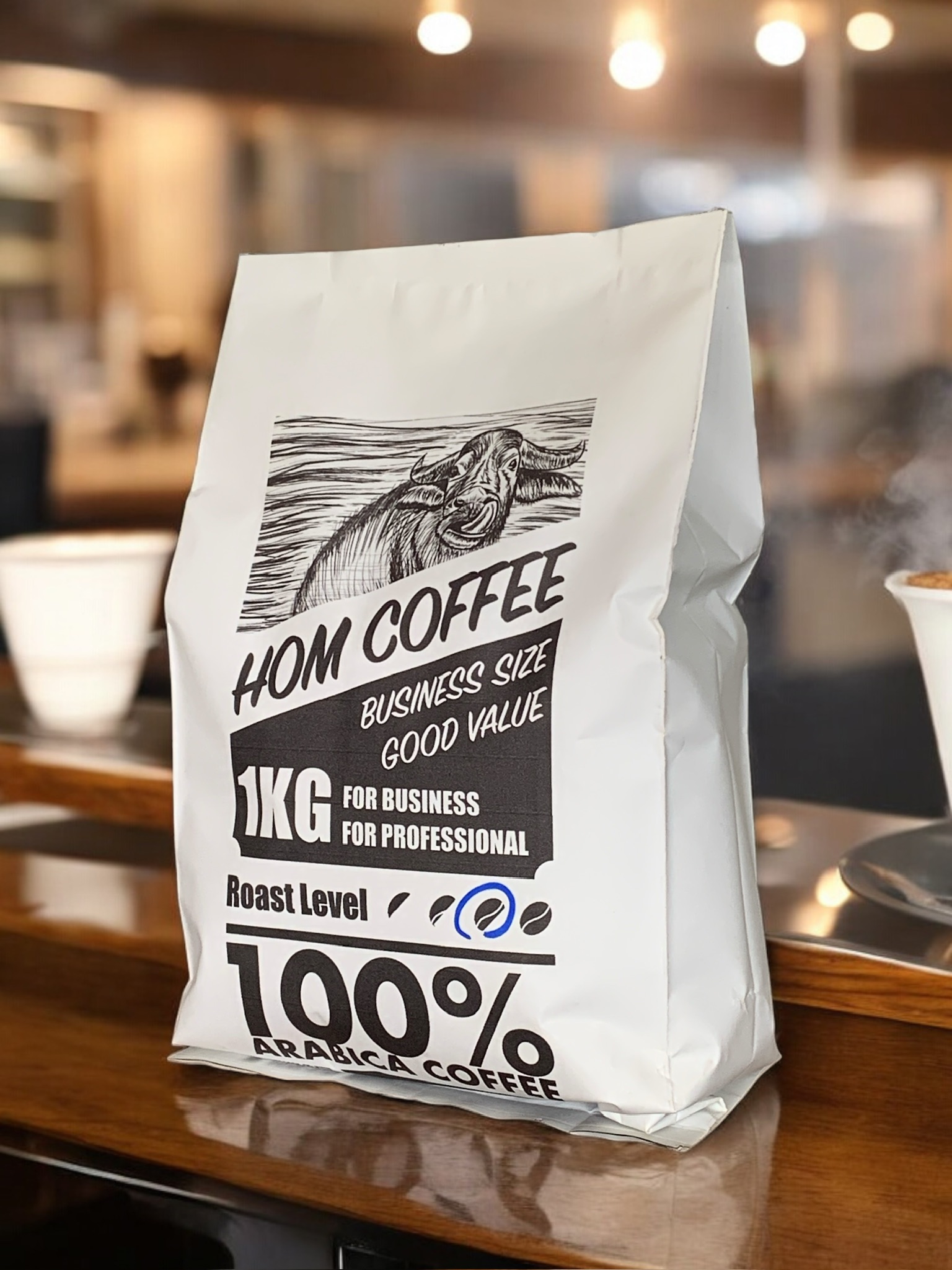 ขายส่ง กาแฟคั่วพร้อมบด ถุงละ 1 กิโลกรัม ( แพ็ค 1 , 3 , 5 กก. ) สำหรับร้านกาแฟ สำนักงาน โรงแรม อาราบิก้า 100% ราคาถูก พร้อมขาย กลิ่นหอม จากหอมฟาร์ม