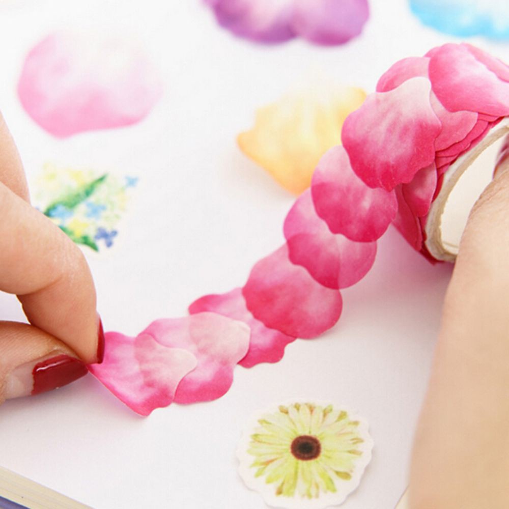 MUISUNGSHOP Washitape เทปลายดอกไม้ ตกแต่งการ์ด เทปการ์ตูน สำหรับตกแต่ง DIY มาส์กกิ้งเทป
