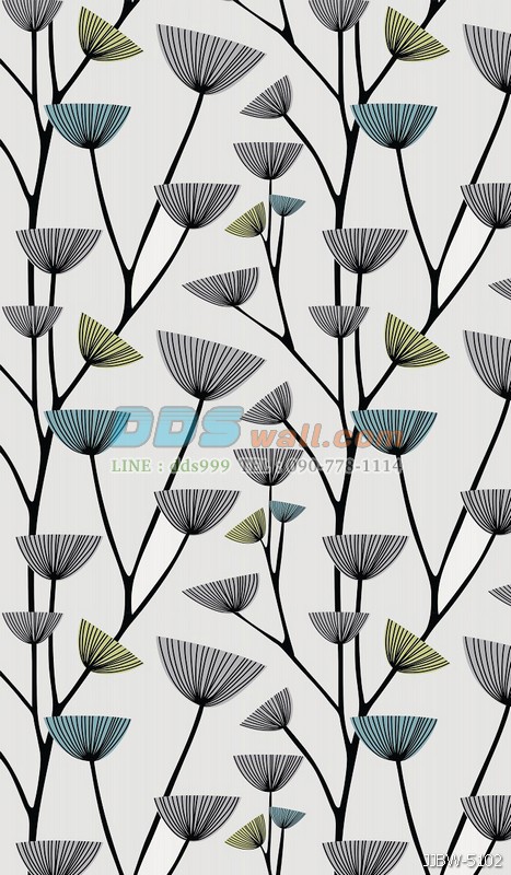 JSHR15-25 ลายดอกไม้สไตล์โมเดิร์น สีเขียว
