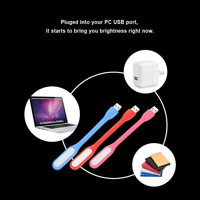 Muisungshop ไฟ LED USB (10 ชิ้น) ต่อโน๊ตบุ๊คหรือพาวเวอร์แบงค์ โคมไฟ USB แบบพกพา LED Portable Lamp (คละสี) - No Package