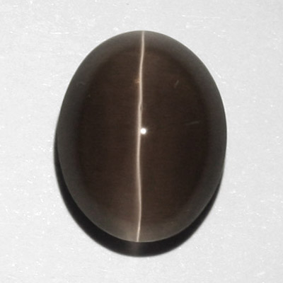 **ขายแล้ว**ซิลลิมาไนท์ตาแมว (Cat's eye Sillimanite) 5.49 กะรัต สีเทา รูปไข่ ตาคม