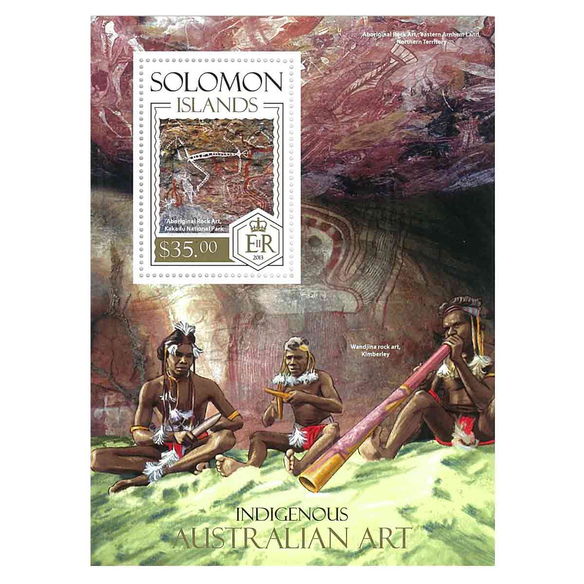 Solomon Islands Stamp, 2013 Indigenous, Australian Art, Painting S/S