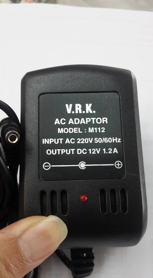 ขาย อะแดปเตอร์12V DC1.2A Adapter12VDC1.2A MODEL M112 รุ่น M-112 ยี่ห้อ VRK อะแดปเตอร์12V1.2A Adapter12V1.2A ราคา ตัวละ . . . . หน่วย บาท
