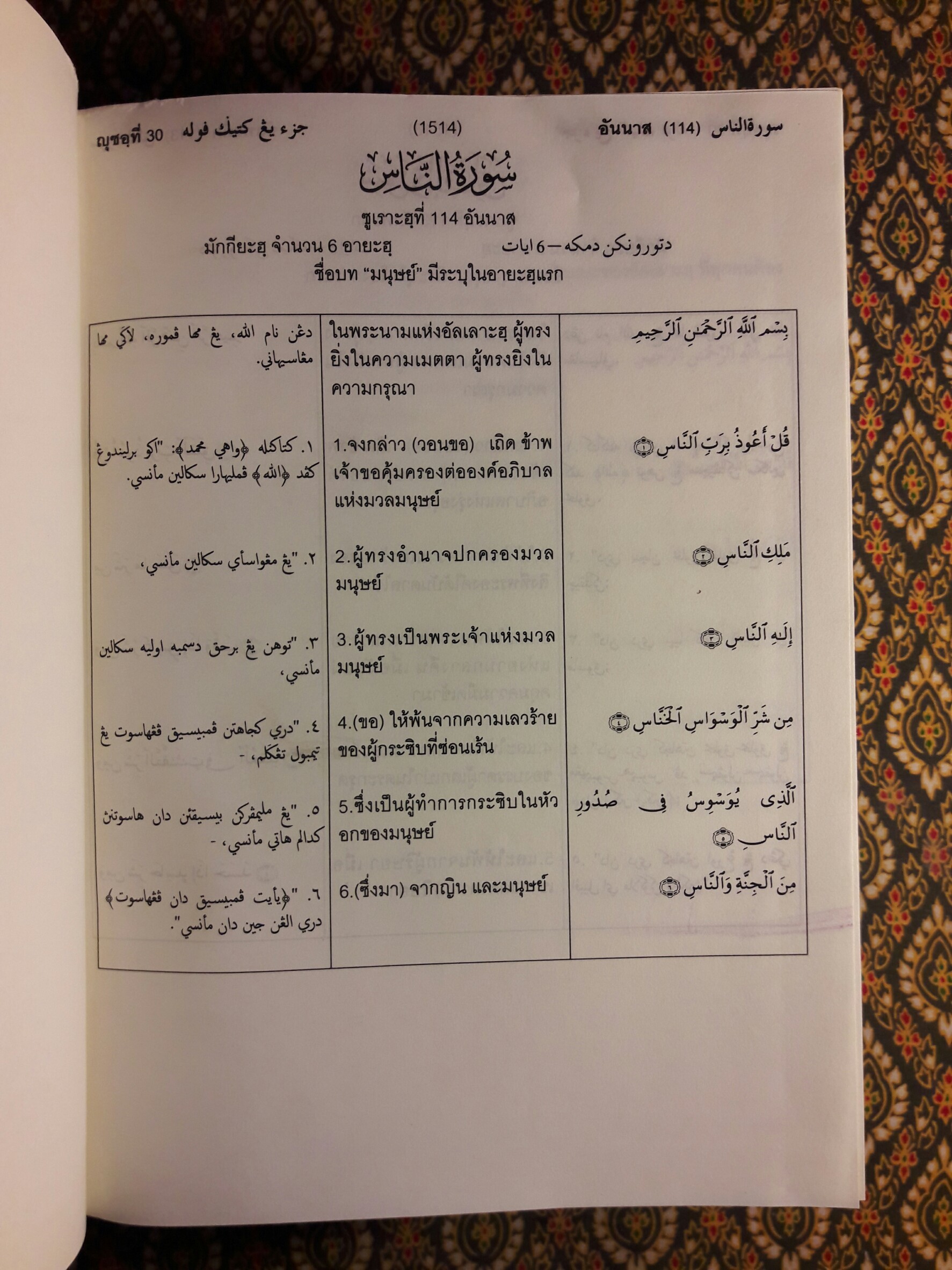 คัมภีร์อัลกุรอาน 3 ภาษา พร้อมความหมาย ภาษาอาหรับ ภาษาไทยและภาษามลายู 30 ยุช