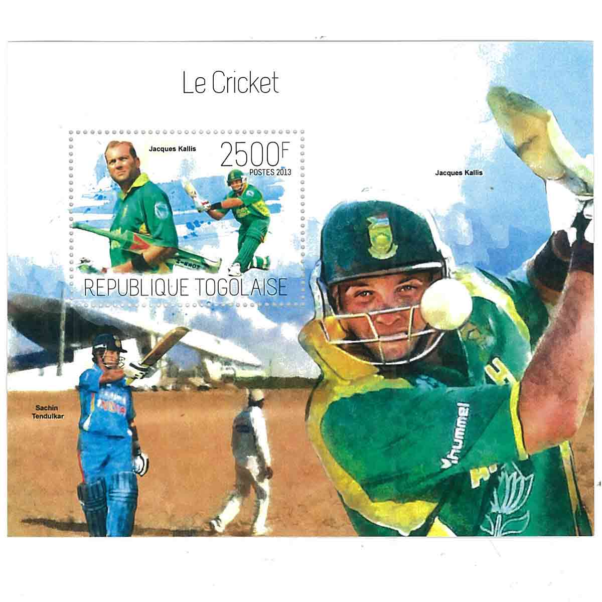 Togo Stamp, 2013 Cricket, Sport, Famous Player S/S