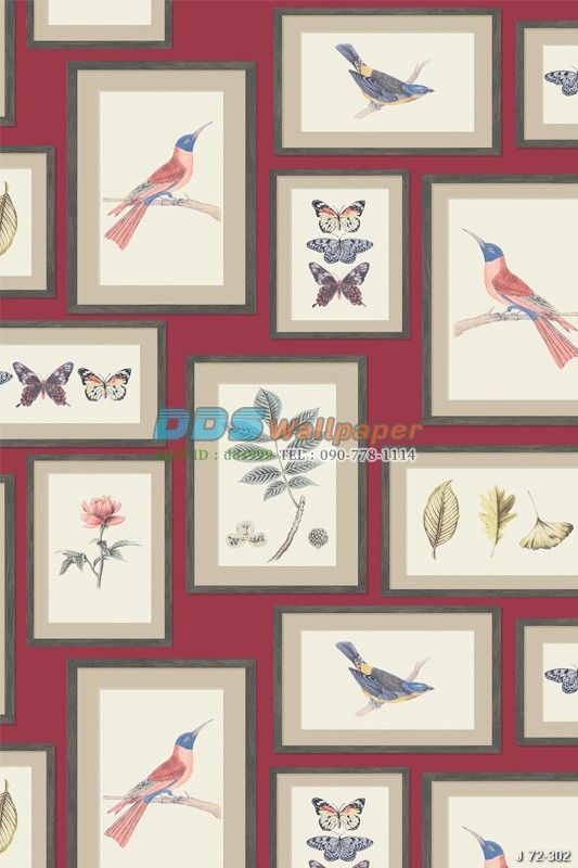 JPOP15-17 ลายกรอบรูป สีแดง
