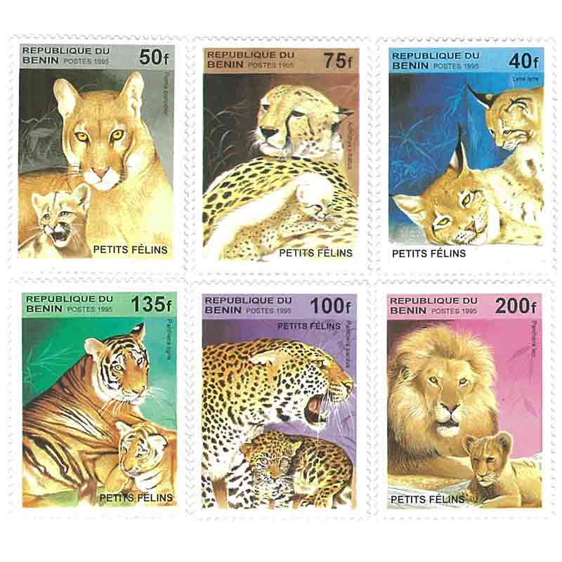 Benin Stamp, 1995 Tiger, Lion, Wildlife, Animals