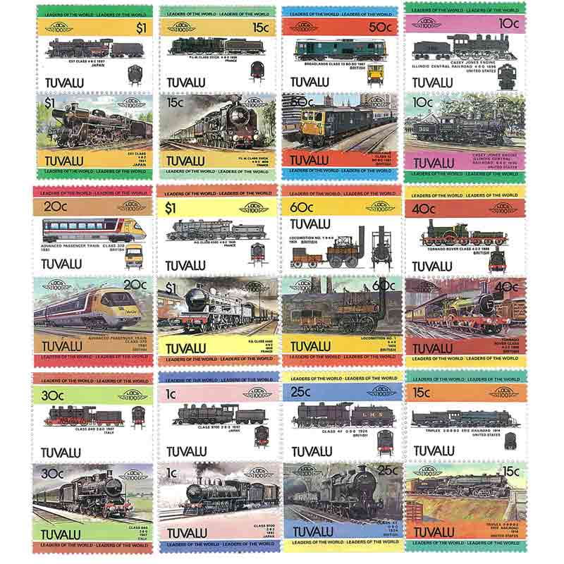 Tuvalu Stamp, Train, Railroad, Locomotive
