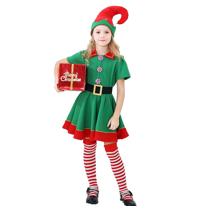 7C171 ชุดเด็กหญิง ชุดซานตาคอรส ชุดแซนตี้ ชุดคริสต์มาส ชุดเอลฟ์ Santy Santa claus Christmas Costumes