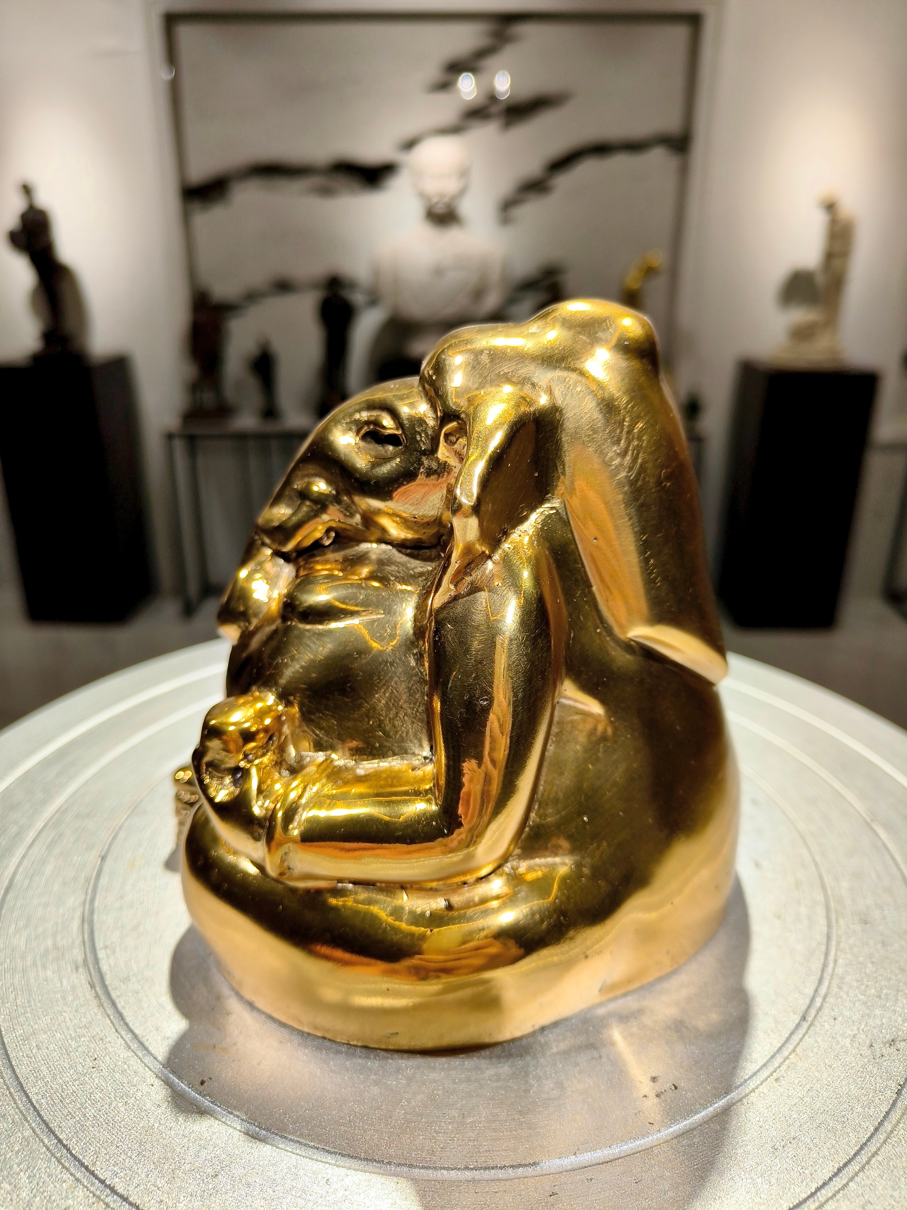 รูปหล่อ พระพิฆเนศ วรมุทรา ปางนั่งประทานพร พิมพ์โบราณ หน้าตัก 5 นิ้ว