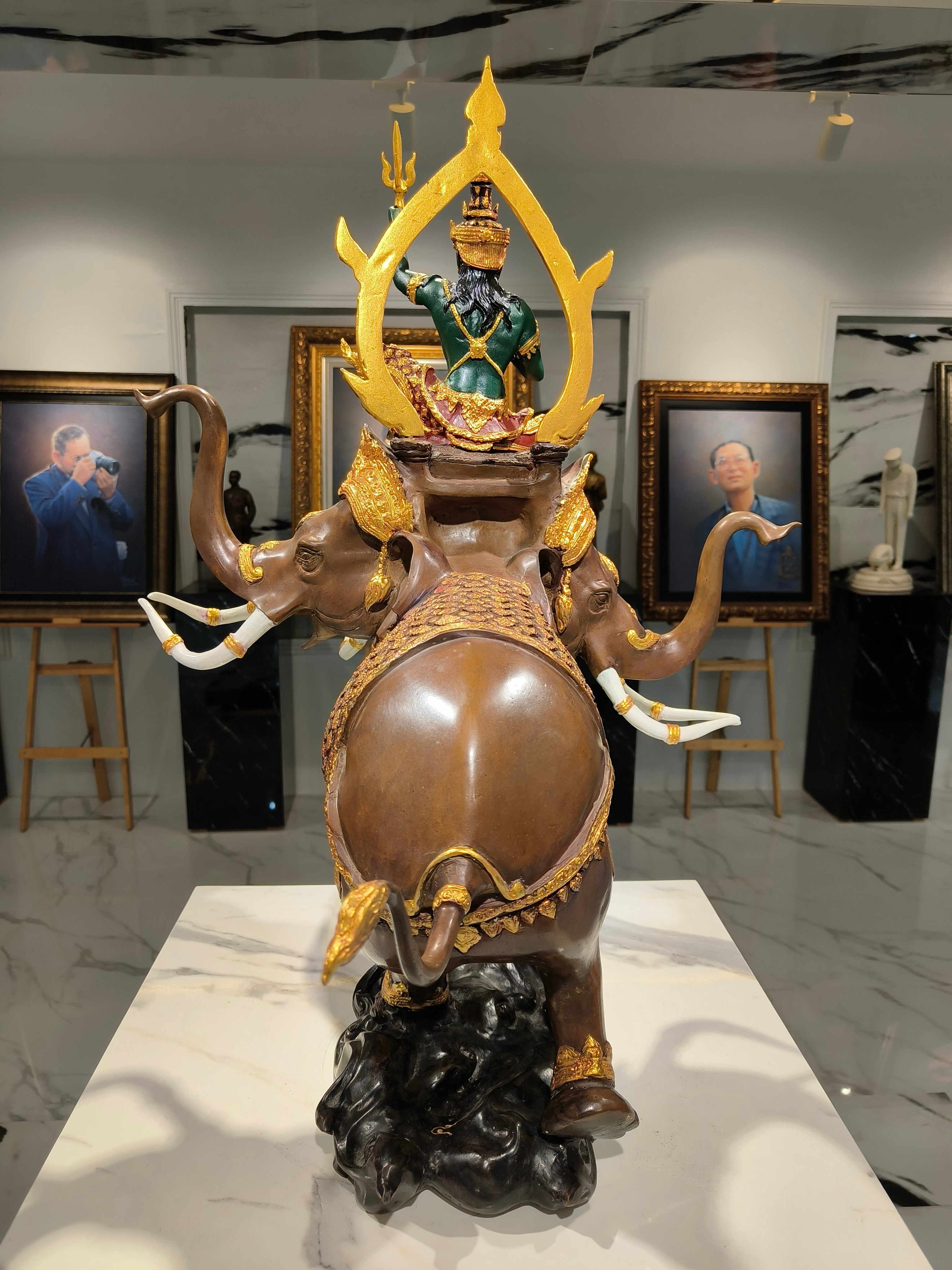 รูปหล่อ พระอินทร์ทรงช้างเอราวัณ สูง 27 นิ้ว