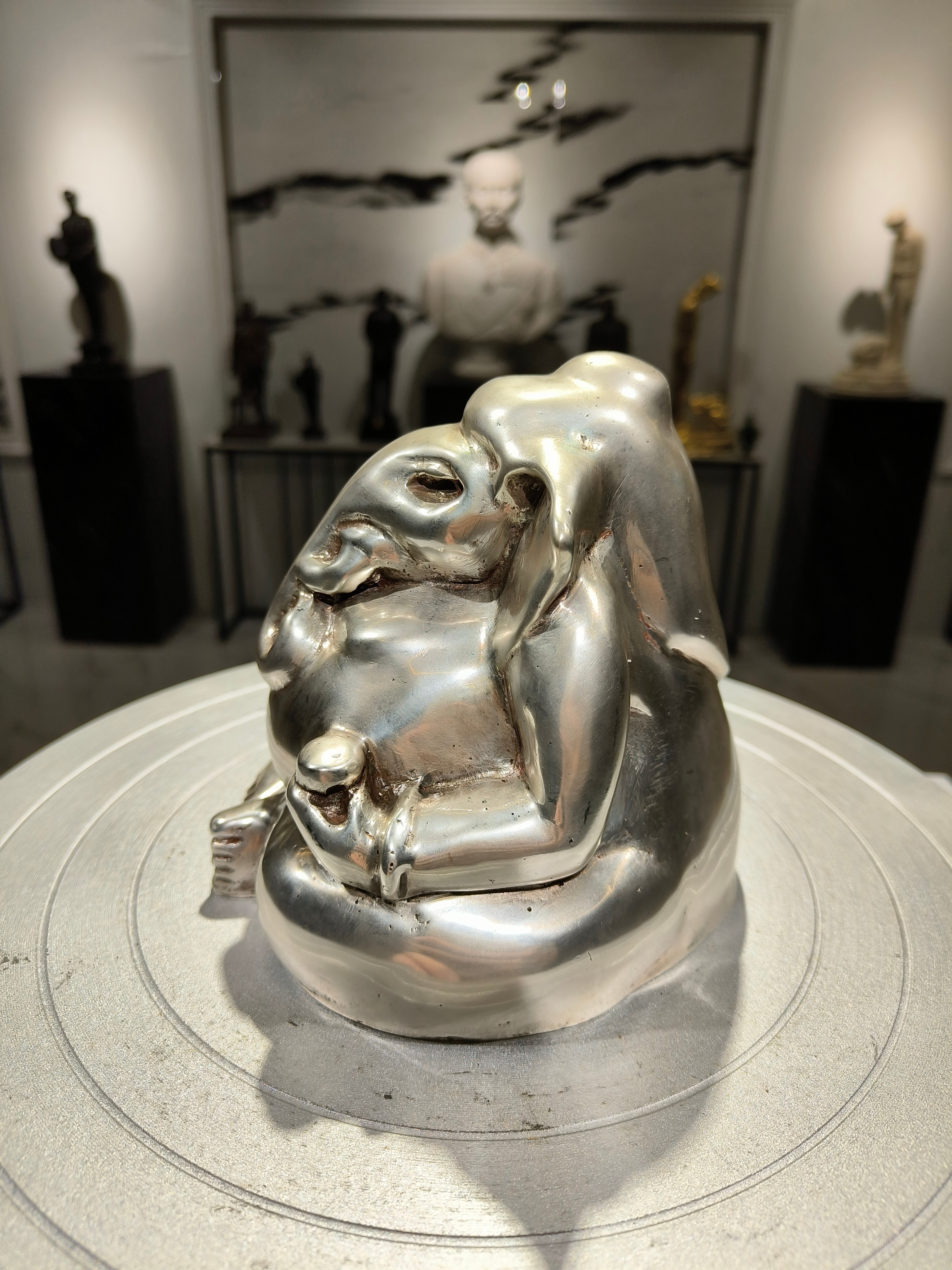 รูปหล่อ พระพิฆเนศ วรมุทรา ปางนั่งประทานพร พิมพ์โบราณ หน้าตัก 5 นิ้ว