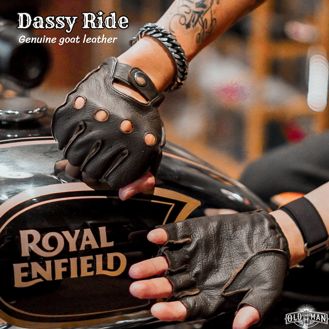 ถุงมือหนังแพะ Dassy Ride น้ำตาลเข้ม (กรุณาสอบถามไซส์ก่อนสั่งซื้อ)
