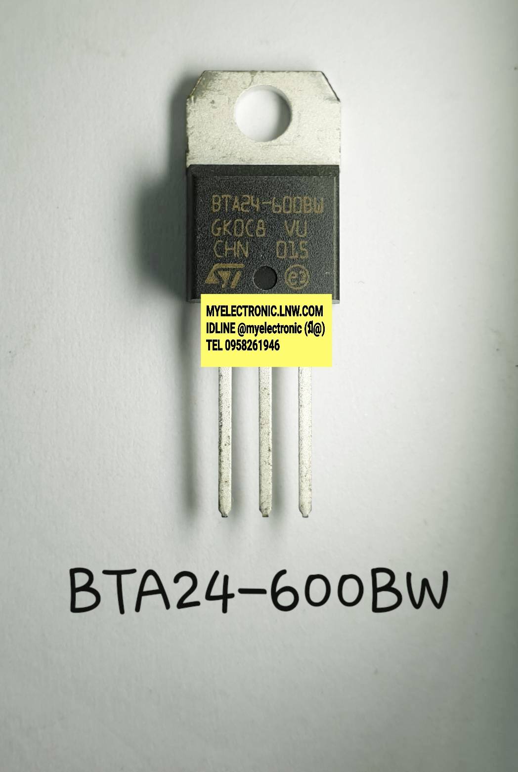 BTA24-600BWRG(24A600V) TRIACตัวถังTO-220ยี่ห้อSTราคาตัวละบาท