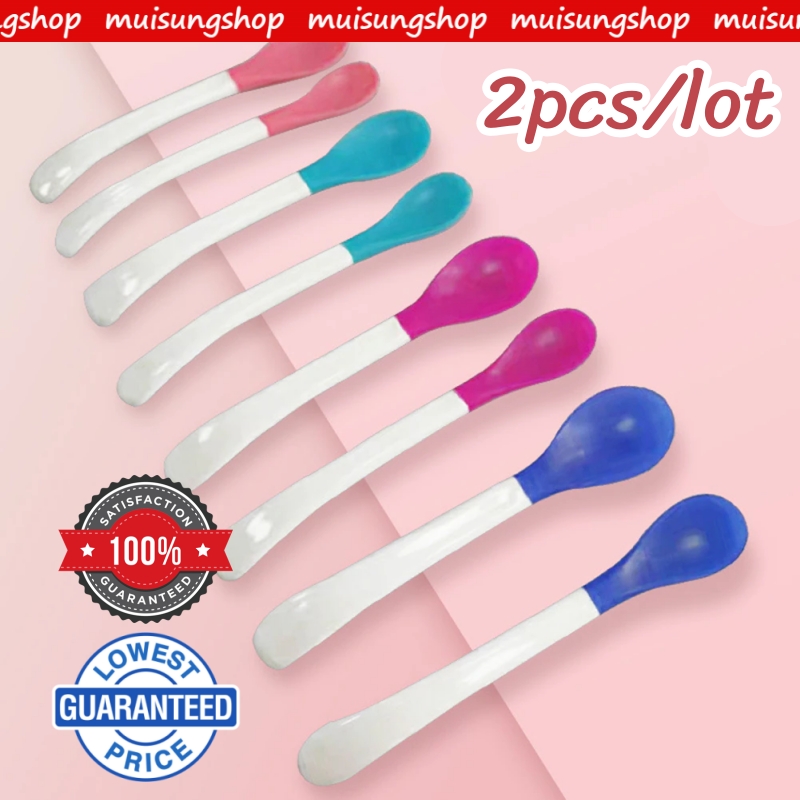 MUISUNGSHOP ช้อนทานอาหารเด็กบอกอุณหภูมิ เปลี่ยนสีตามอุณหภูมิ